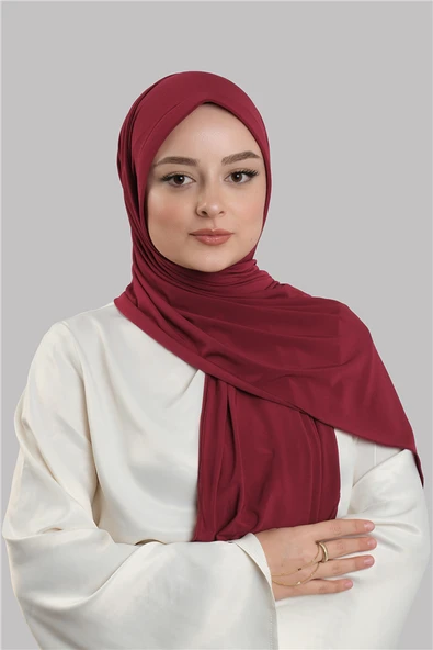 Bordo Pratik Hazır Geçmeli Şal Sandy Önü Süngerli 2412_16 ürün görseli 1