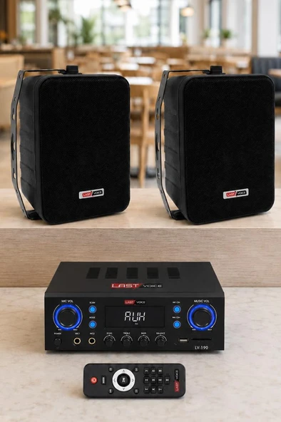 Lastvoice Black Wall Small Paket-1 Hoparlör ve Anfi Ses Sistemi Seti (1 ANFİ + 2 HOPARLÖR) ürün görseli 1