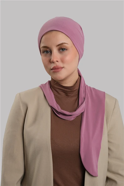 Gül Kurusu Versa Kuyruklu Pratik Tesettür Bone Sandy Büzgülü 2515_18 ürün görseli 1