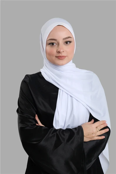 Beyaz Pratik Hazır Geçmeli Şal Sandy Önü Süngerli 2412_42 ürün görseli 1