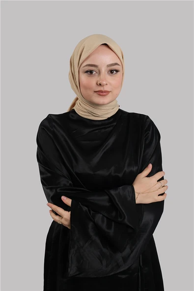 Sütlü Kahve Düz Klasik Eşarp İtalyan Dikişli Pamuk Caz Sade 202210_26 ürün görseli 1