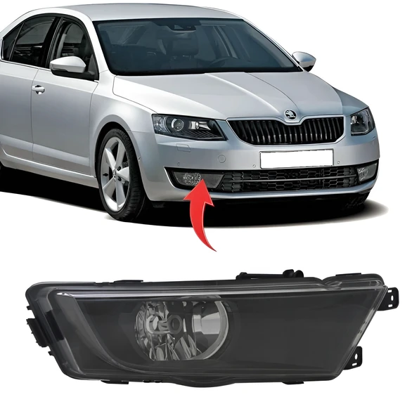 Skoda Octavia 2018-2024 Sağ Sis Farı Siyah 5E0941702C ürün görseli 1