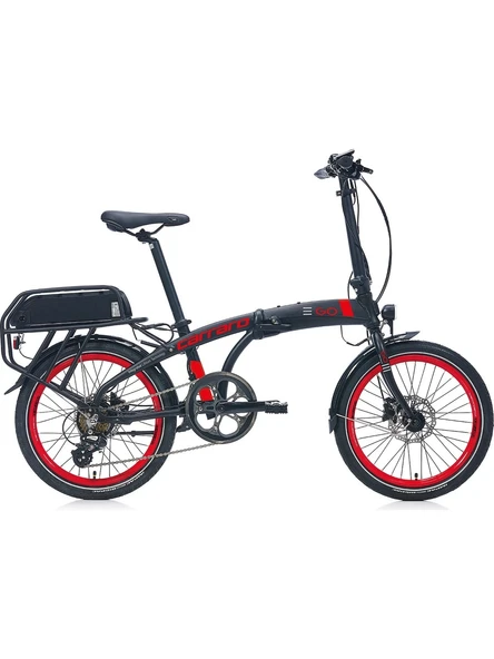 CARRARO E-LINE EGO 2.1 UNISEX KATLANIR BİSİKLET 285H HD 20 JANT 8 VİTES MAT SİYAH KIRMIZI GRİ ürün görseli 1