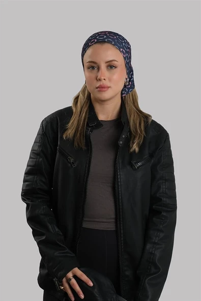 Lacivert Pratik Hazır Geçmeli Buff Bandana Sandy Geometrik Desenli Boru Bone 2416_02 ürün görseli 1