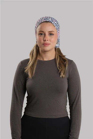 Pembe Pratik Hazır Geçmeli Buff Bandana Sandy Desenli Boru Bone 2418_04 ürün görseli 1