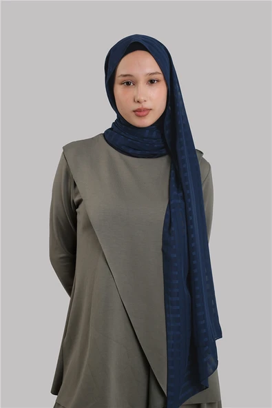 Laci Pratik Hazır Geçmeli Şal Desenli Şifon Hijab Boneli 2415_02 ürün görseli 1