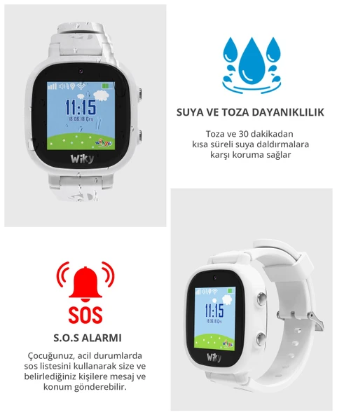 Wiky Watch 5E Beyaz Akıllı Çocuk Saati - Resim 7