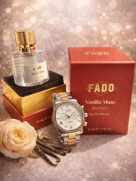 Fado :  BACCARANA  Vanilla Muse Women EAU Parvum  Gun boyu kalıcı + Fado  saat   HEDİYE ürün görseli 1