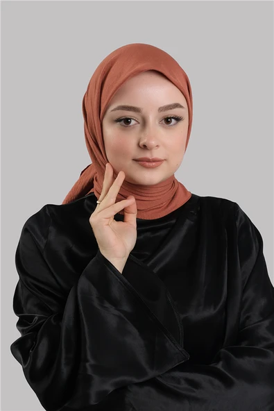 Nar Çiçeği Düz Klasik Eşarp İtalyan Dikişli Pamuk Caz Sade 202210_30 ürün görseli 1