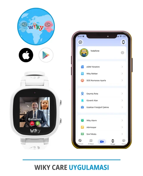 Wiky Watch 5E Beyaz Akıllı Çocuk Saati - Resim 6
