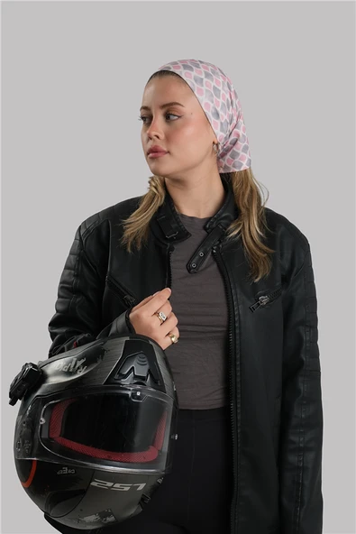 Pembe Pratik Hazır Geçmeli Buff Bandana Sandy Desenli Boru Bone 2419_04 ürün görseli 1