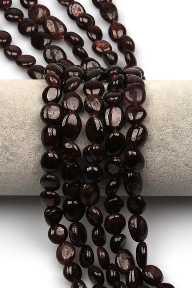 Garnet Doğal Taş Dizi 10 x 13 mm Mercimek Kesim - DZ-1251 ürün görseli 1