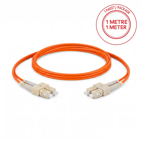 Alfafonet SC/PC-SC/PC Multimode OM2 Dupleks 1 Metre Fiber Patch Cord ürün görseli 1