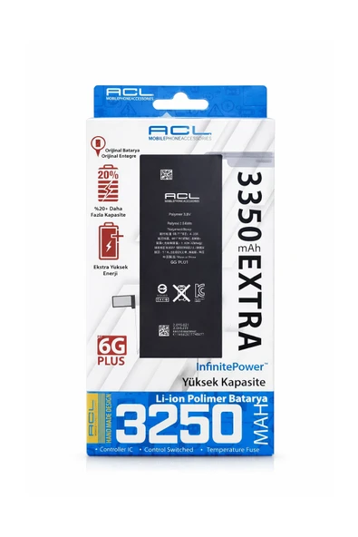6G Plus Uyumlu Yüksek Kapasiteli Güçlendirilmiş Batarya - 3250 mAh (InfinitePower Serisi) ürün görseli 1