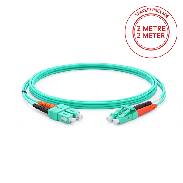 Alfafonet SC/PC-LC/PC Multimode OM3 Dupleks 2 Metre Fiber Patch Cord ürün görseli 1