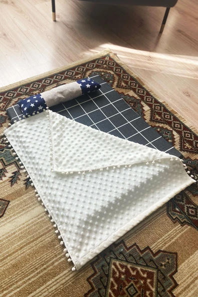 Kedi Yatağı ve Pike Takımı 3 lü Set (Sünger Yatak, Yastık, Pike) ürün görseli 1