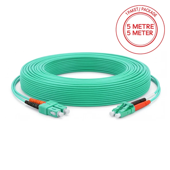 Alfafonet SC/PC-SC/PC Multimode OM3 Dupleks 10 Metre Fiber Patch Cord ürün görseli 1