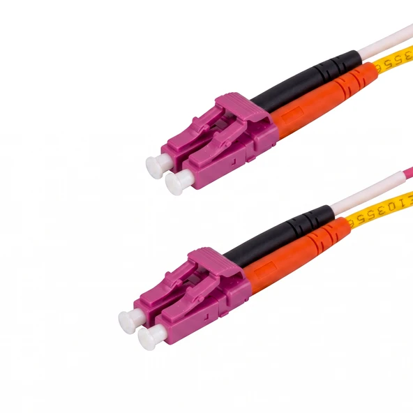 Alfafonet LC/PC-LC/PC Multimode OM4 Dupleks 2 Metre Fiber Patch Cord - Resim 3