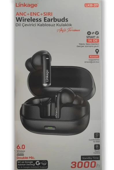 LKB-37 ANC+ENC+Siri Destekli Kablosuz Bluetooth Kulaklık - 56 Dil Anlık Çeviri Özellikli ürün görseli 1