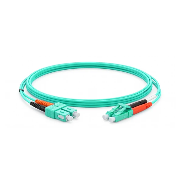 Alfafonet SC/PC-LC/PC Multimode OM3 Dupleks 2 Metre Fiber Patch Cord - Resim 2