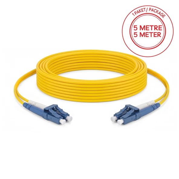 Alfafonet LC/UPC-LC/UPC Singlemode Dupleks 5 Metre Fiber Patch Cord ürün görseli 1