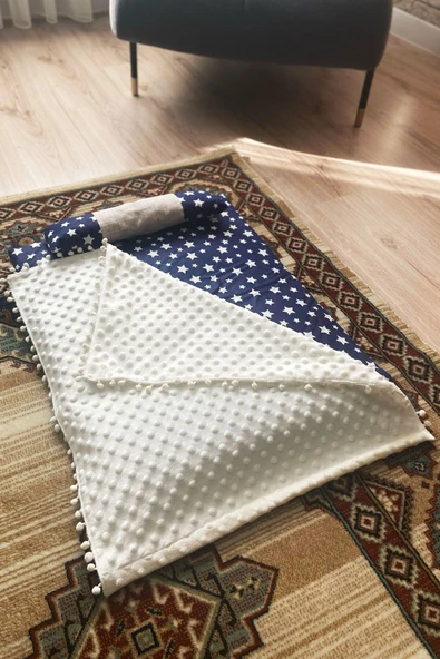 Kedi Yatağı ve Pike Takımı 3 lü Set (Sünger Yatak, Yastık, Pike) ürün görseli 1