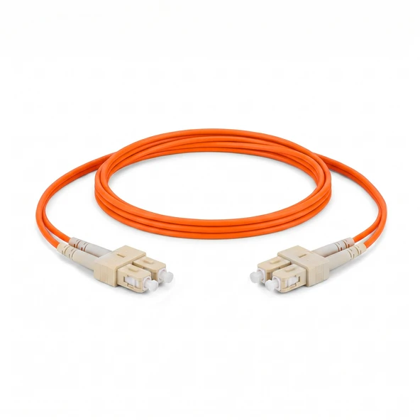 Alfafonet SC/PC-SC/PC Multimode OM2 Dupleks 1 Metre Fiber Patch Cord - Resim 2