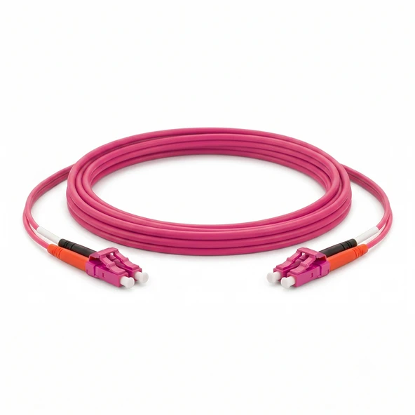 Alfafonet LC/PC-LC/PC Multimode OM4 Dupleks 2 Metre Fiber Patch Cord - Resim 2