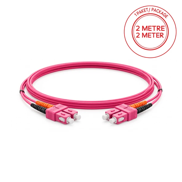 Alfafonet SC/PC-SC/PC Multimode OM4 Dupleks 2 Metre Fiber Patch Cord ürün görseli 1