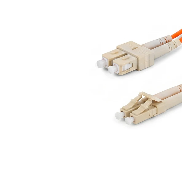 Alfafonet SC/PC-LC/PC Multimode OM2 Dupleks 3 Metre Fiber Patch Cord - Resim 3
