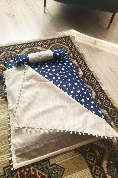 Kedi Yatağı ve Pike Takımı 3 lü Set (Sünger Yatak, Yastık, Pike) ürün görseli 1