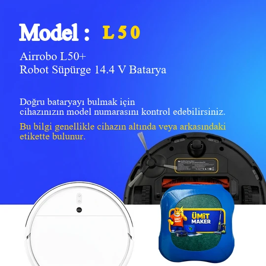 Airrobo L50+ Robot Süpürge 3200 mAh Batarya - Resim 2
