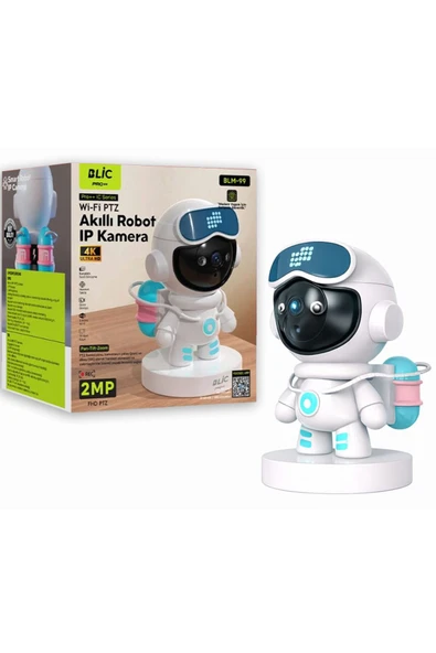 BLM-99 Akıllı Robot Astronot IP Kamera - 4K 2MP Wi-Fi PTZ Bebek ve Güvenlik Kamerası ürün görseli 1