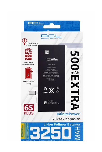 6S Plus Batarya 3250 mAh +500 mAh Ekstra Kapasite Li-ion Polimer ürün görseli 1