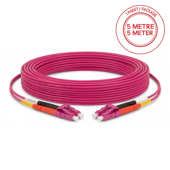 Alfafonet LC/PC-LC/PC Multimode OM4 Dupleks 5 Metre Fiber Patch Cord ürün görseli 1