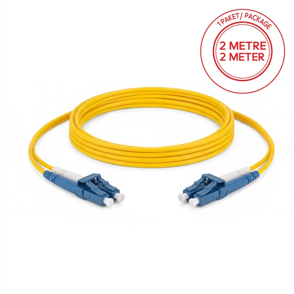 Alfafonet LC/UPC-LC/UPC Singlemode Dupleks 2 Metre Fiber Patch Cord ürün görseli 1
