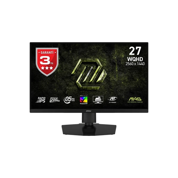 MSI 27 MAG 274QPF E20 2560x1440 (WQHD) 16:9 FLAT RAPID IPS 200Hz 0.5MS (Min.) FREESYNC PREMIUM PIVOT GAMING MONITOR ürün görseli 1