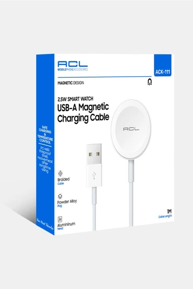ACK-111 USB-A Manyetik Şarj Cihazı 1 metre Kablo ürün görseli 1