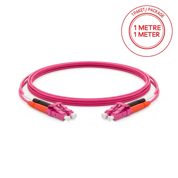 Alfafonet LC/PC-LC/PC Multimode OM4 Dupleks 1 Metre Fiber Patch Cord ürün görseli 1