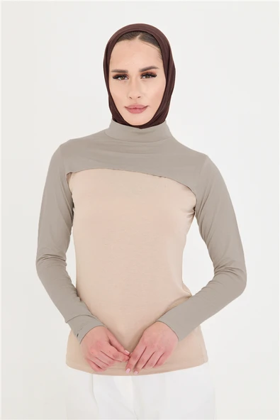 Vizon Tesettür Balıkçı Yakalı Boyunluklu Kolluk Viskon Düz 1025_10 ürün görseli 1