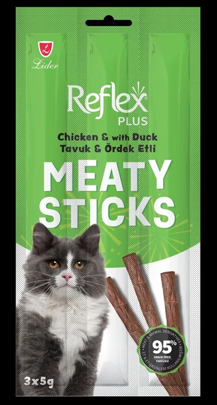 Reflex Meaty Sticks Tavuklu ve Ördekli 3x5 gr Kedi Ödül Çubuğu ürün görseli 1