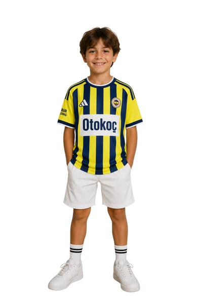 FENERBAHÇE ORİJİNAL LİSANSLI  26/27 SEZON SARI-LACİVERT ÇOCUK FORMA ürün görseli 1