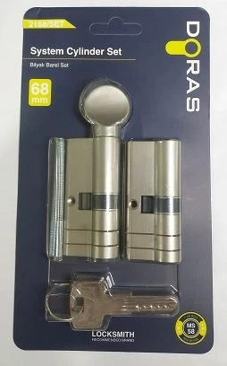 Doras Topuzlu Pirinç 68mm Tuzaklı Alt-Üst Barel Seti ürün görseli 1