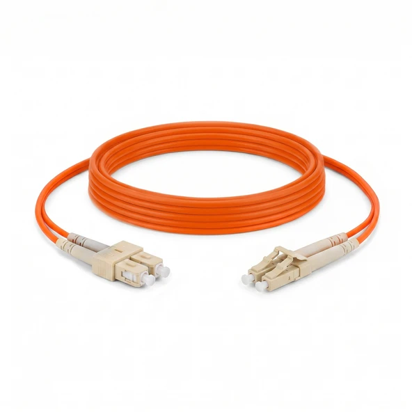 Alfafonet SC/PC-LC/PC Multimode OM2 Dupleks 5 Metre Fiber Patch Cord - Resim 2
