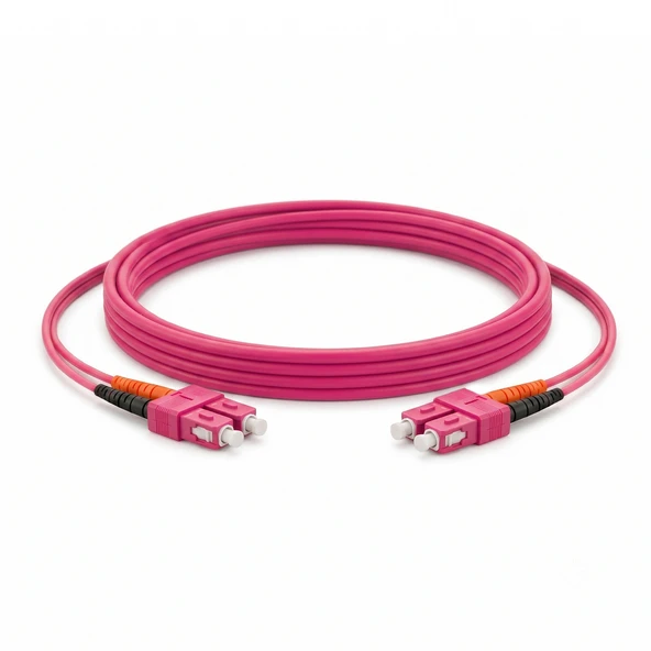 Alfafonet SC/PC-SC/PC Multimode OM4 Dupleks 3 Metre Fiber Patch Cord - Resim 2