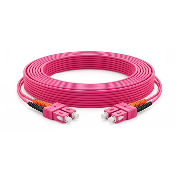 Alfafonet SC/PC-SC/PC Multimode OM4 Dupleks 5 Metre Fiber Patch Cord - Resim 2