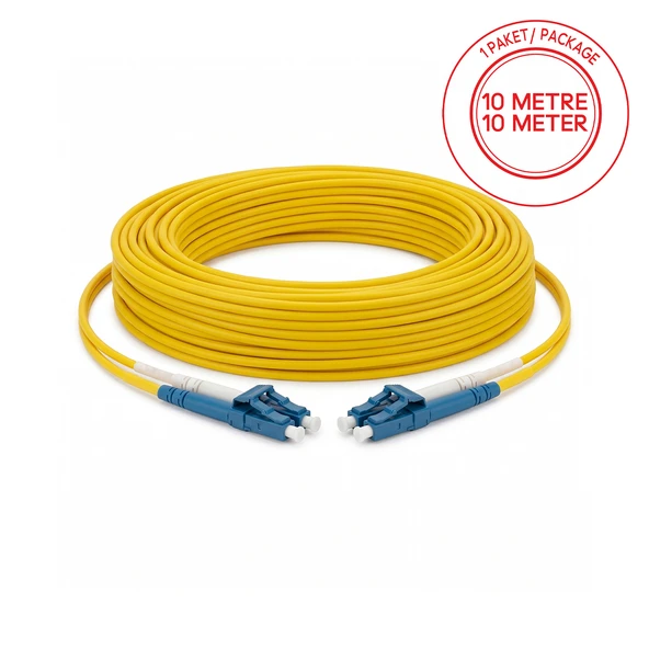 Alfafonet LC/UPC-LC/UPC Singlemode Dupleks 10 Metre Fiber Patch Cord ürün görseli 1