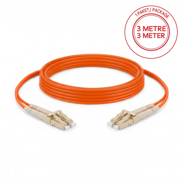 Alfafonet SC/PC-SC/PC Multimode OM2 Dupleks 3 Metre Fiber Patch Cord ürün görseli 1