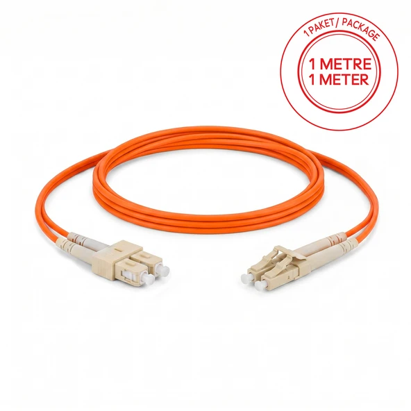 Alfafonet SC/PC-LC/PC Multimode OM2 Dupleks 1 Metre Fiber Patch Cord ürün görseli 1