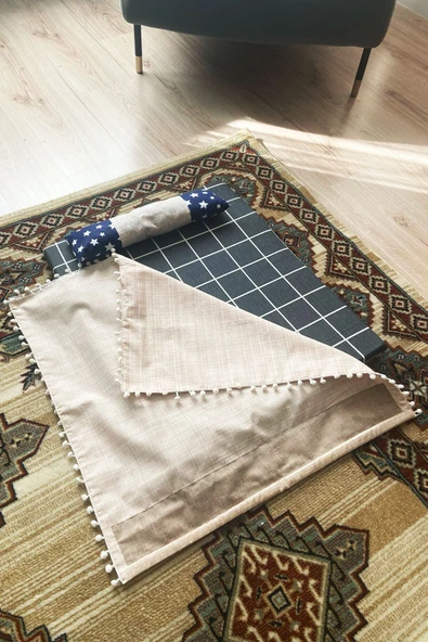 Kedi Yatağı ve Pike Takımı 3 lü Set (Sünger Yatak, Yastık, Pike) ürün görseli 1